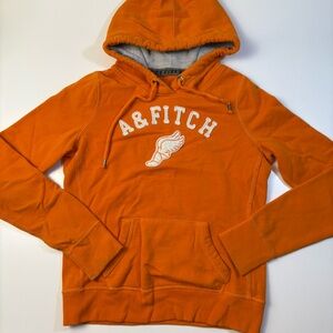 Y2K Abercrombie & Fitch Orange Hoodie – A&F Running Man Logo – Size M